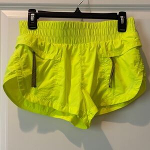 NWOT Free People Neon Yellow Athletic Shorts